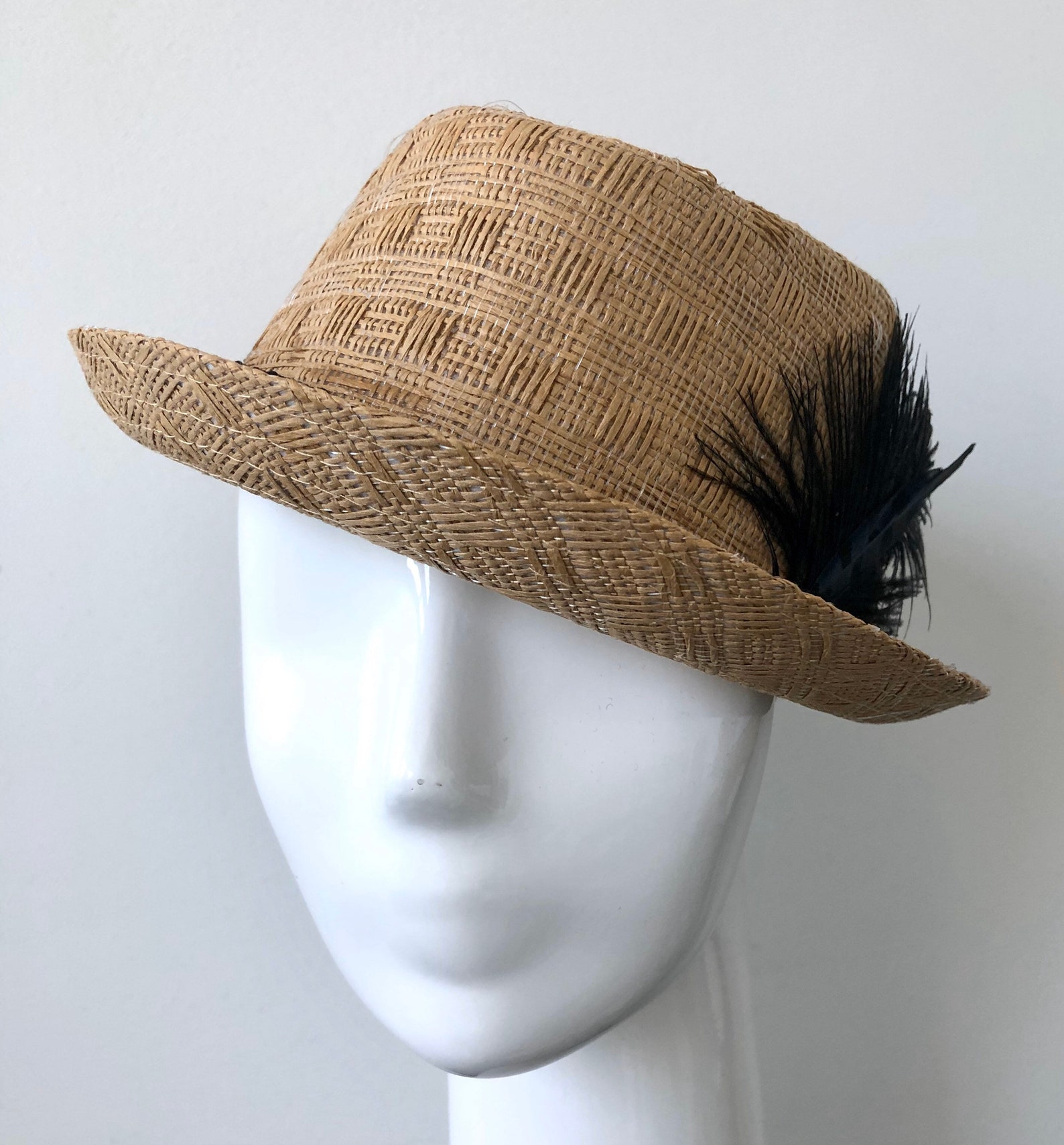 Natural Straw Hat Women Straw Fedora Hat Boho Bohemian Hat Etsy
