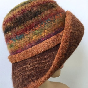 Wool Cloche Hat, Women Felted Wool Hat, Winter Felted Hat, Winter Hat for Women, Warm Winter Hat