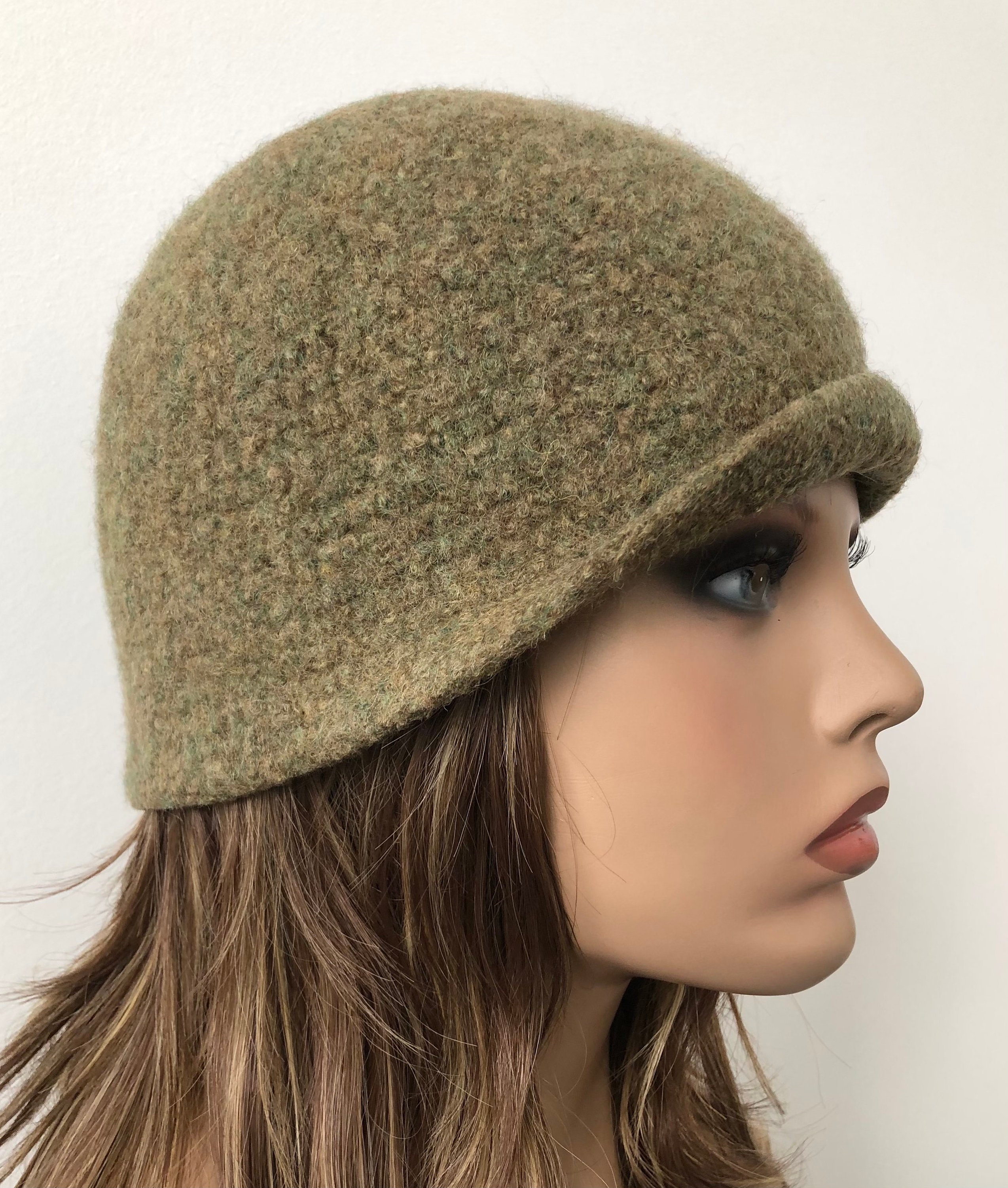 Green Felt Hat Unisex Wool Beanie Felted Beanie Women's | Etsy UK