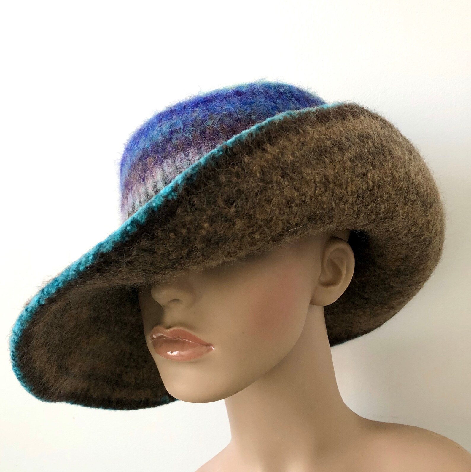 Felted Floppy Hat Women's Felted Hat Felted Wide Brim Hat Etsy