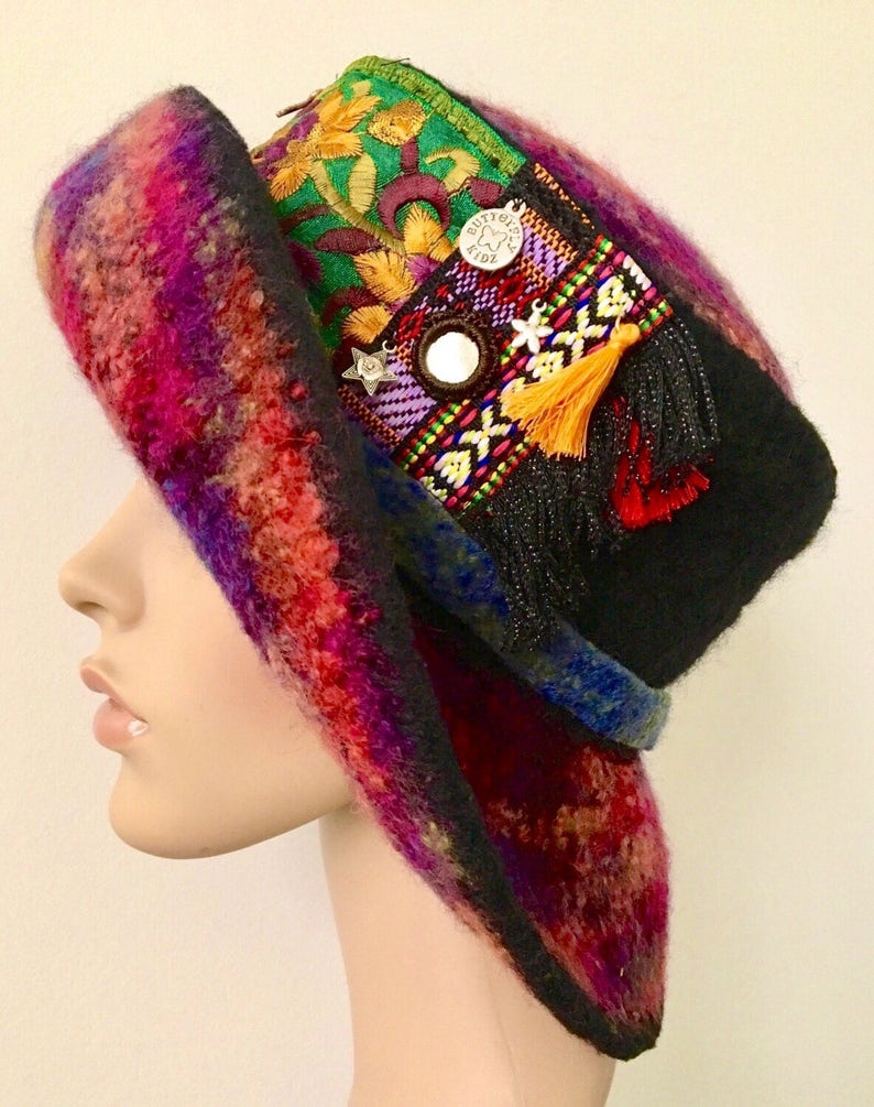 Steampunk Hat Tribal Hat Ethnic Hats Unique Felted Hat Trendy Etsy