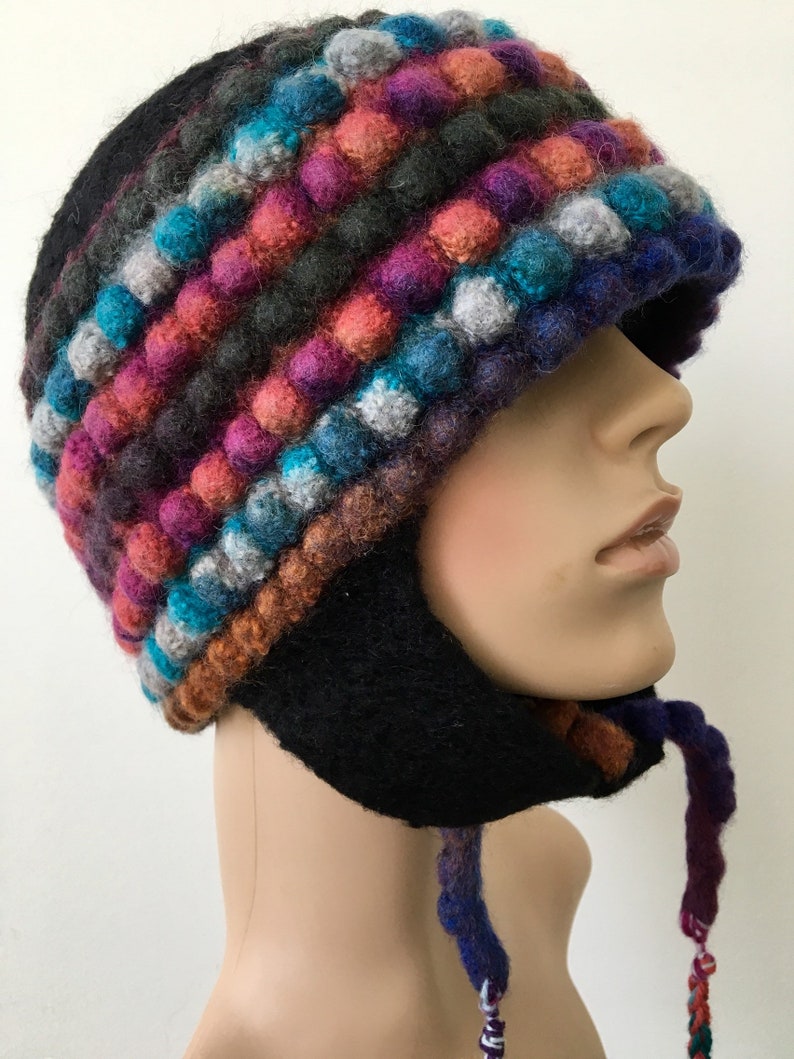 Ear Flap Hat Aviator Hat Boho Felt Hat Unique Felt Hat Etsy