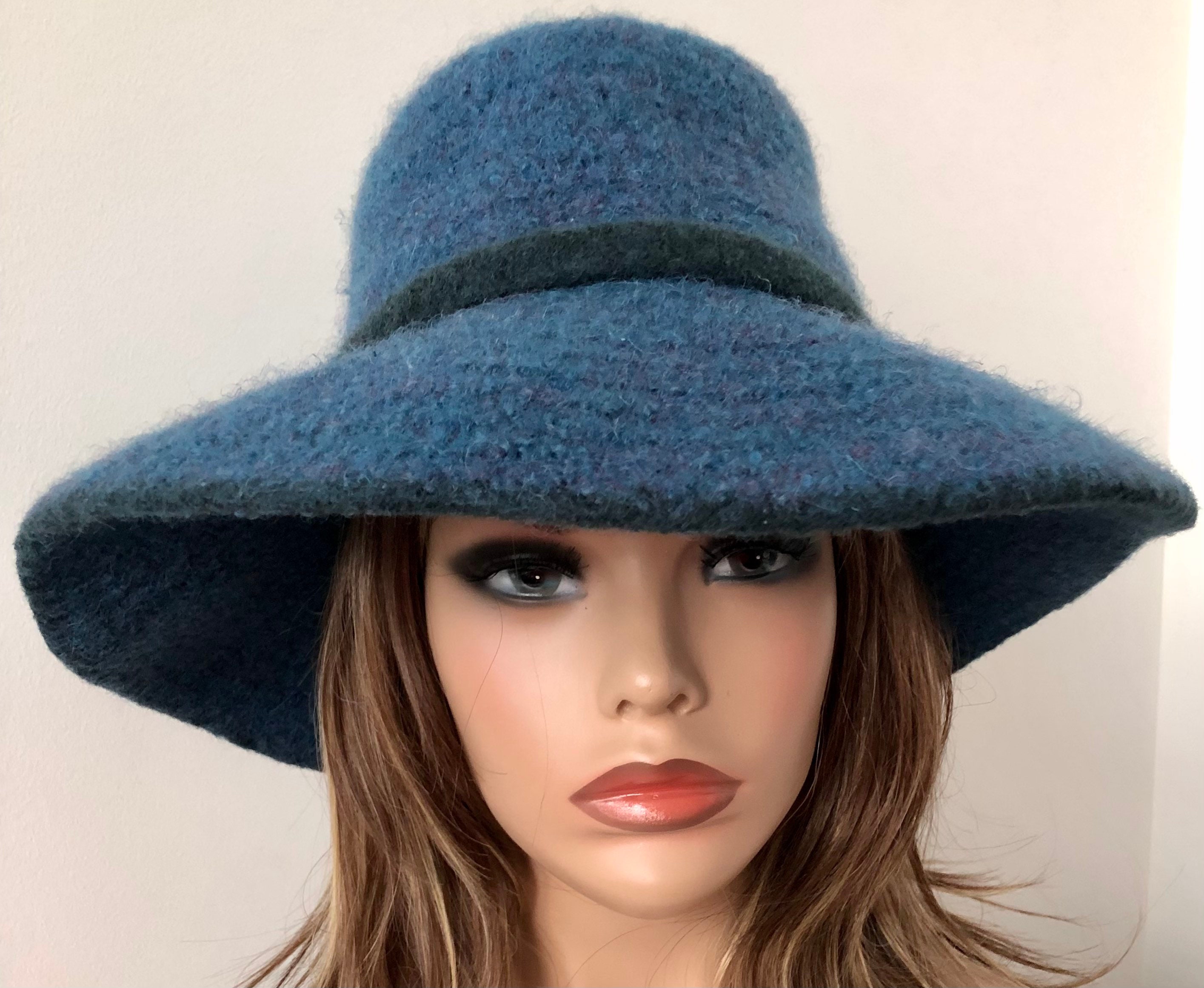 Extra Wide Brim Fedora Hat Felted Fedora Women's Felted Etsy