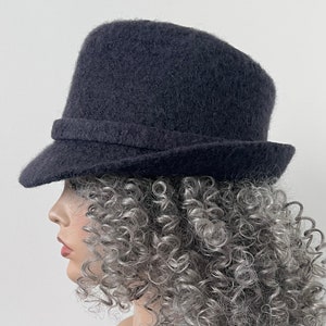 1.5” Wide Brim Fedora Hat, Felted Fedora Hat, Boho Fedora Hat Women