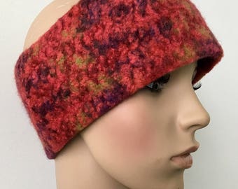 SALE Orange EarWarmer, Winter Headband for Women, Wool Head Warmer, Winter Turban, size L 23" Ready to Ship