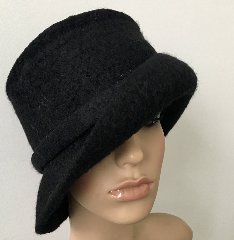 Brown Felted Hat Women Handmade Felted Hat Felted Cloche Etsy UK