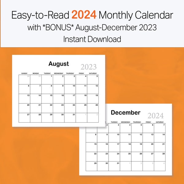 18 Month Calendar Etsy