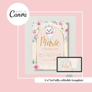 Marie Birthday Invitation, Birthday invitation, Girl birthday invitation, Paris birthday, Paris birthday invitation