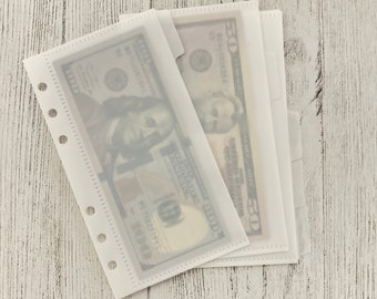 A6 Budget Cash Envelopes, Frosted Cash Stuffing Envelopes, PCV Frosted Cash Envelopes Money Envelope, Cash Wallet Inserts