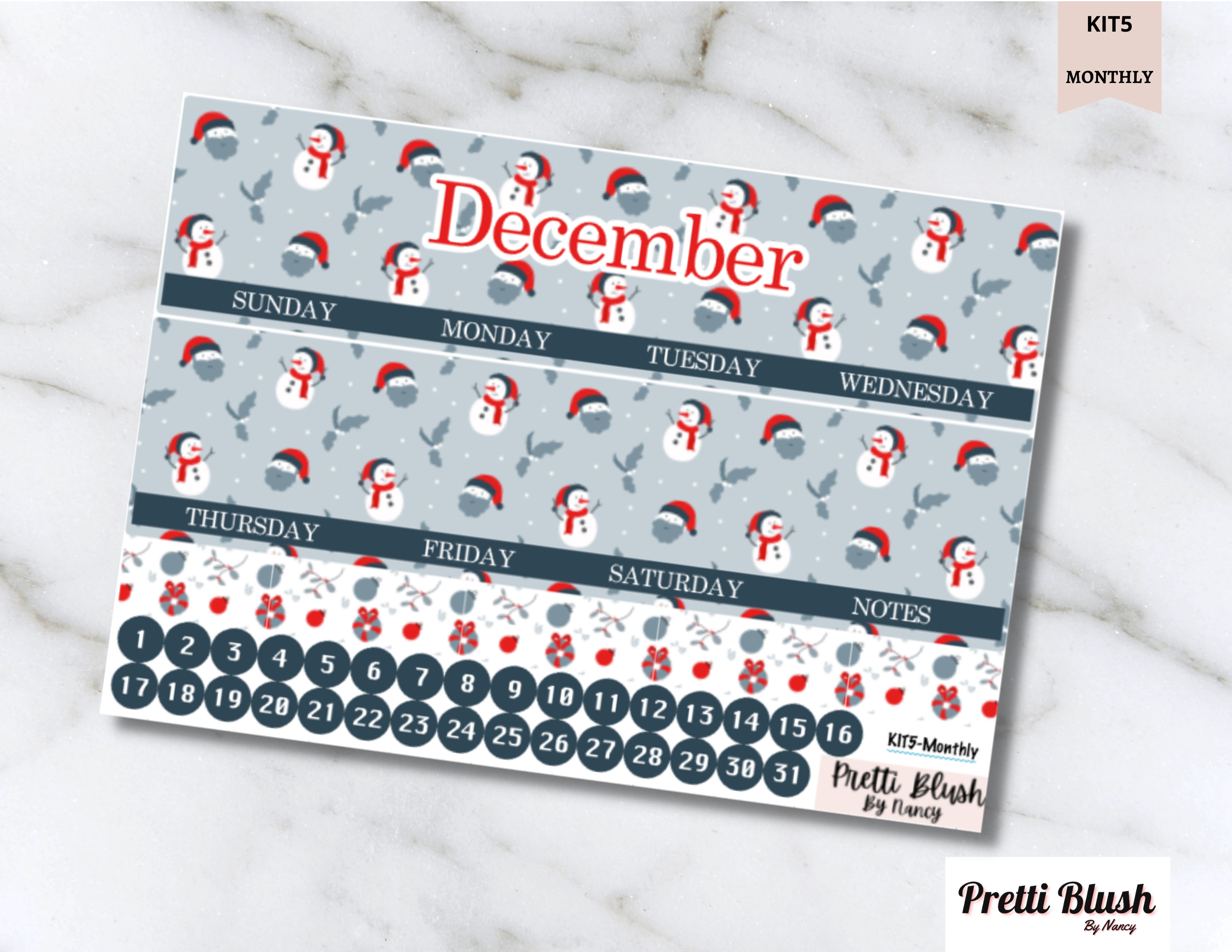Free Erin Condren Planner December Printables