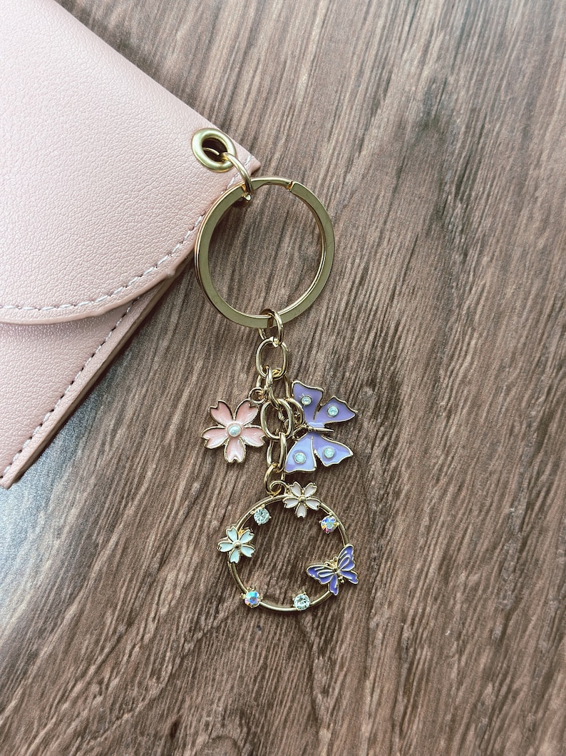 Keychain Floral Card Holder Keychain Coin Purse Keychain Binders Flower