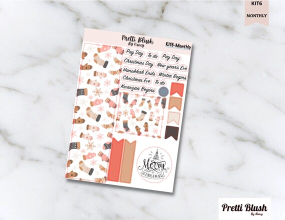 December Monthly Kit Erin Condren 7x9 Planner Stickers, Labels &amp; Tags ...