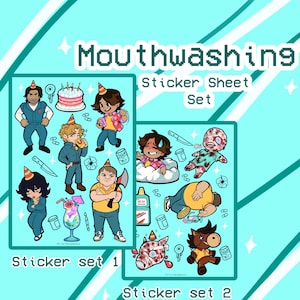 Mouthwashing Sticker Set-Vinyl Sticker sheet- Unofficial Merch
