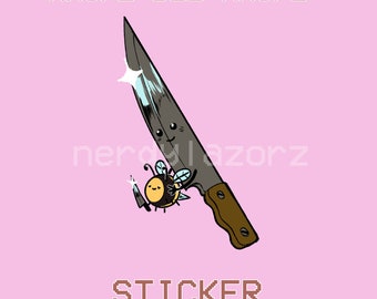 Knife holding a Bee holding Knife sticker