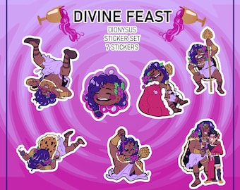 Hades-Divine Feast-Dionysus Sticker set- (Unofficial Hades Merch)