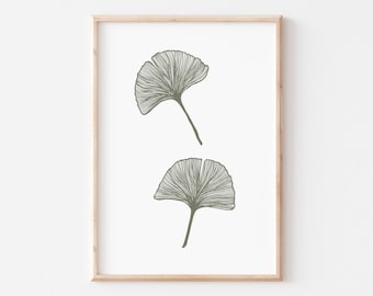 Ginkgo Leaf  | hand-drawn illustration giclee print | eco-friendly