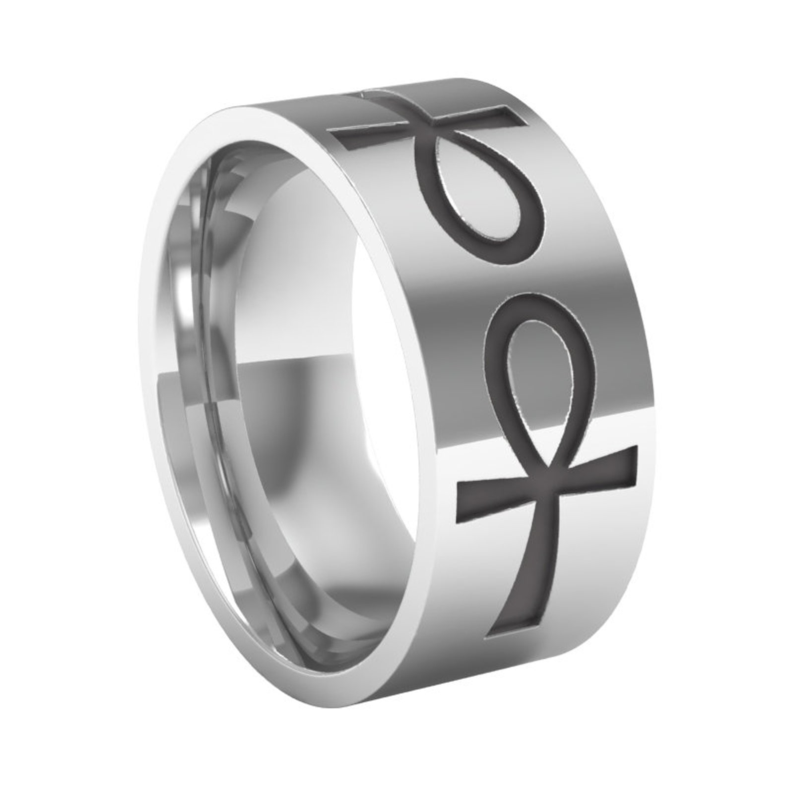 Ankh Band Ring in Sterling Silver Metal Egyptian Symbol Ankh Etsy