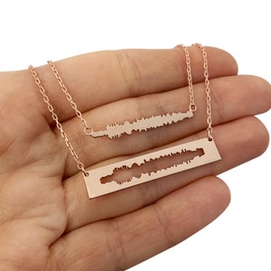 Matching Couple Sound Necklaces, Custom Waveform Necklace, Couple Necklace Set, Soundwave Jewelry, Heartbeat Necklace