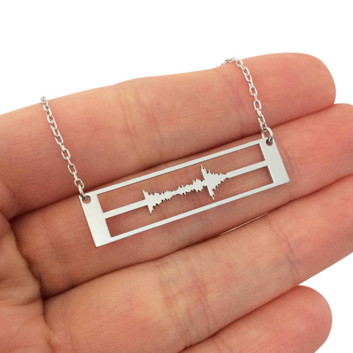 Personalized sound wave necklace Clearance