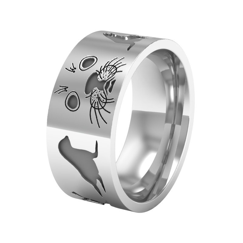 Silver Sea Lion Ring Sea Life Ring Sea Lion Band Ring Seal Ring Wedding Band Ring