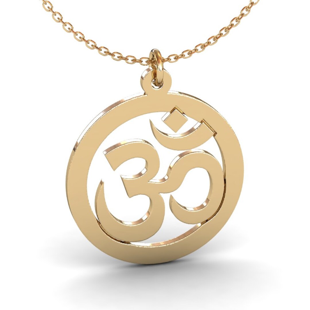 Om Necklace in Sterling Silver Metal Om Jewelry Yoga Etsy
