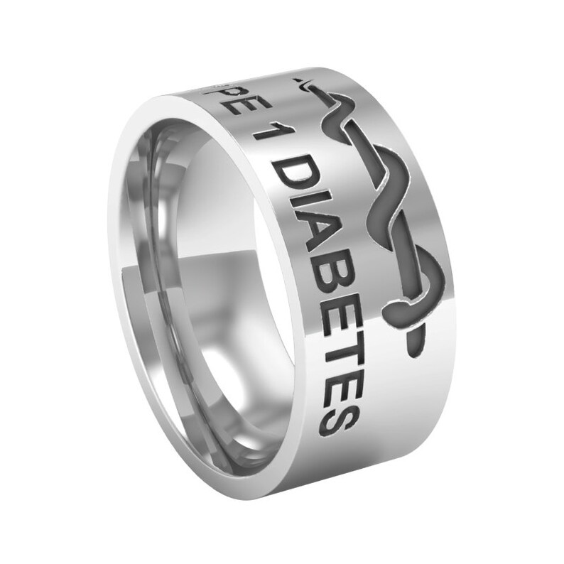 Silver Medical Alert Ring Type 1 Diabetes Diabetes Medical Etsy