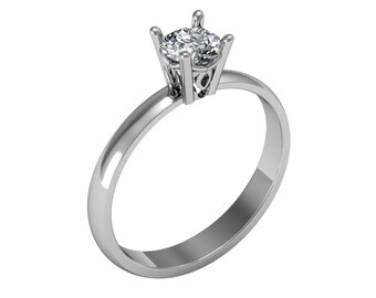 14K Solid Gold Ring, 0,40ct Diamond Ring, Diamond Engagement Ring, Modern Diamond Ring, Dainty Engagemet Ring, Bridal Ring, Bridal Jewelry