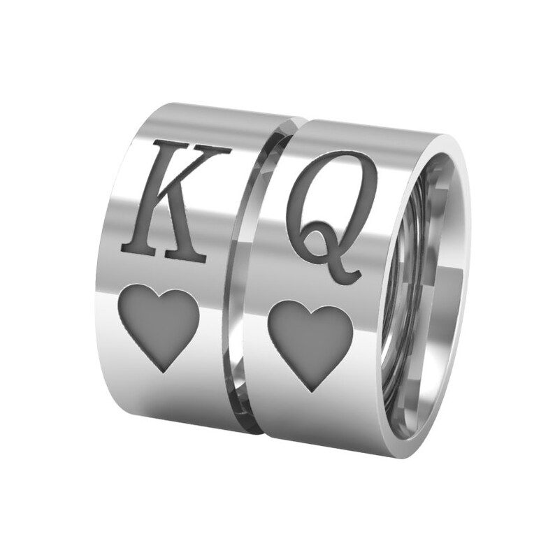 Sterling Silver Queen and King Couples Rings King Band Ring Etsy