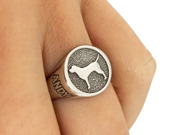 LABRADOR RETRIEVER Signet Ring, Labrador signet ring, dog signet ring, pet signet gold ring, dog jewelry pet jewelry pet lovers