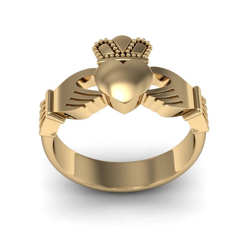 14k Solid Gold Claddagh Ring Irish Claddagh Ring Irish Ring Etsy