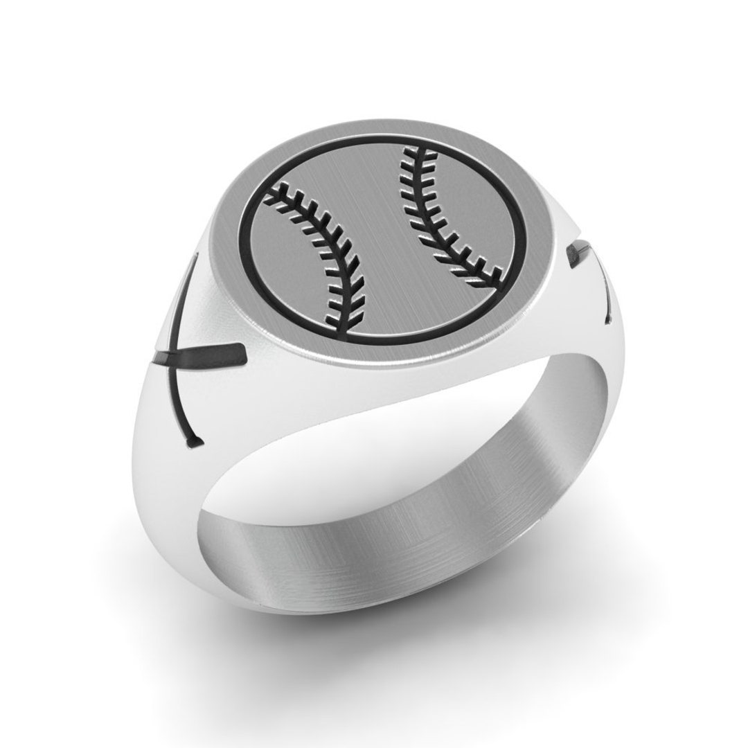 Baseball Ring in Sterling Silver Metal Baseball Ring Etsy
