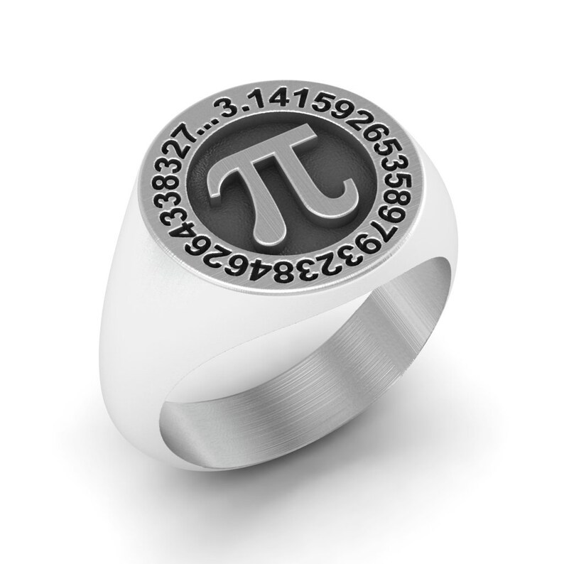 Pi Symbol Signet Ring Sterling Silver Signet Ring Pi Ring | Etsy