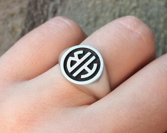 Signet Ring, Monogram Signet Ring, Sterling Silver Signet Ring, Personalized Signet Ring, Custom Initials Signet Ring, Unisex Signet Ring