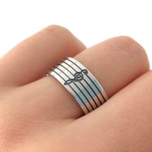 Sterling Silver Treble Clef Band Ring, Treble Clef Ring, Treble Clef Jewelry, Music Jewelry, Music Ring, Music Teacher Gift, Music Gift