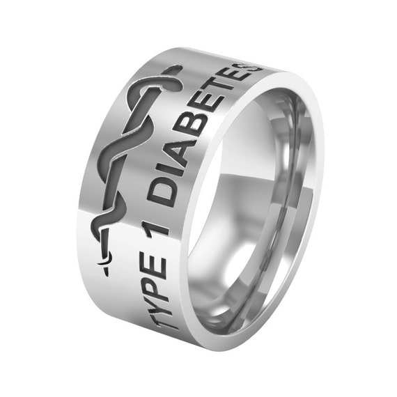 Silver Medical Alert Ring Type 1 Diabetes Diabetes Medical Etsy