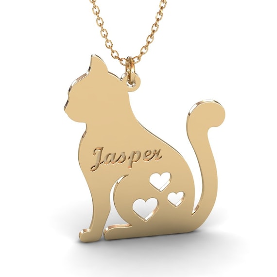 Animal Jewelry Cat Necklace,Kitten Jewelry,Cat Jewelry,Cat Mom Gift,Gift for Cat Lover,Animal Necklace Minimalist Jewelry,Crystal Necklace