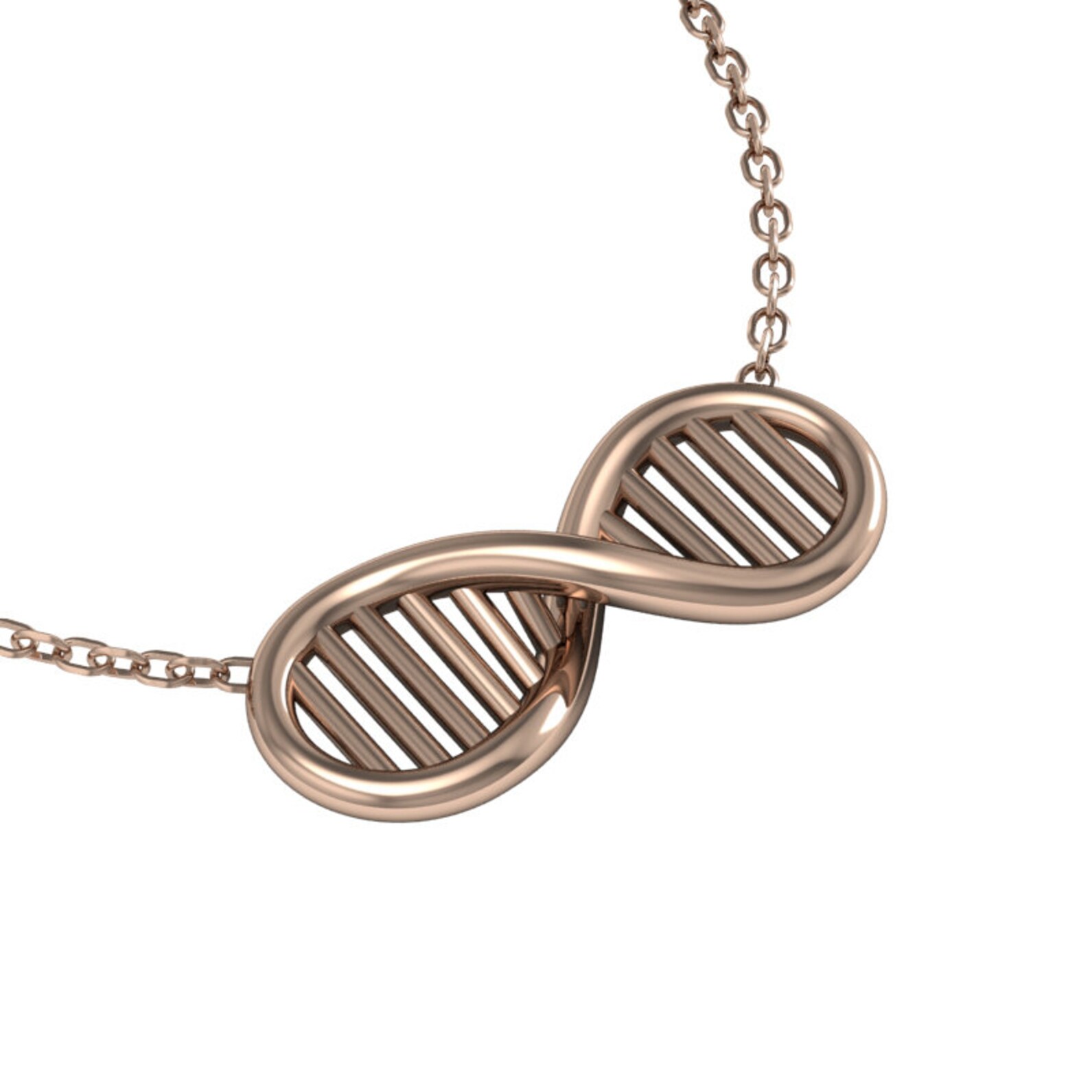 14K Solid Gold Infinity Dna Necklace Dna Necklace Infinity Etsy