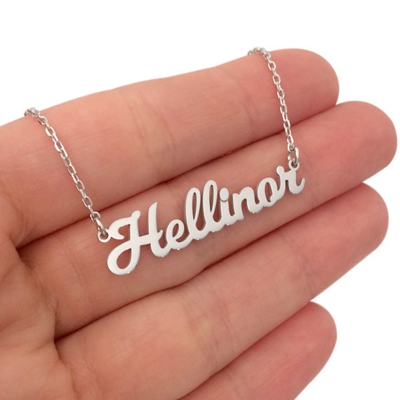 Diamond Accent Nameplate Necklace (custom) | Kelly Bello Design®