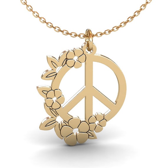 Ombre Diamond Peace Sign Necklace – D & H Jewelers