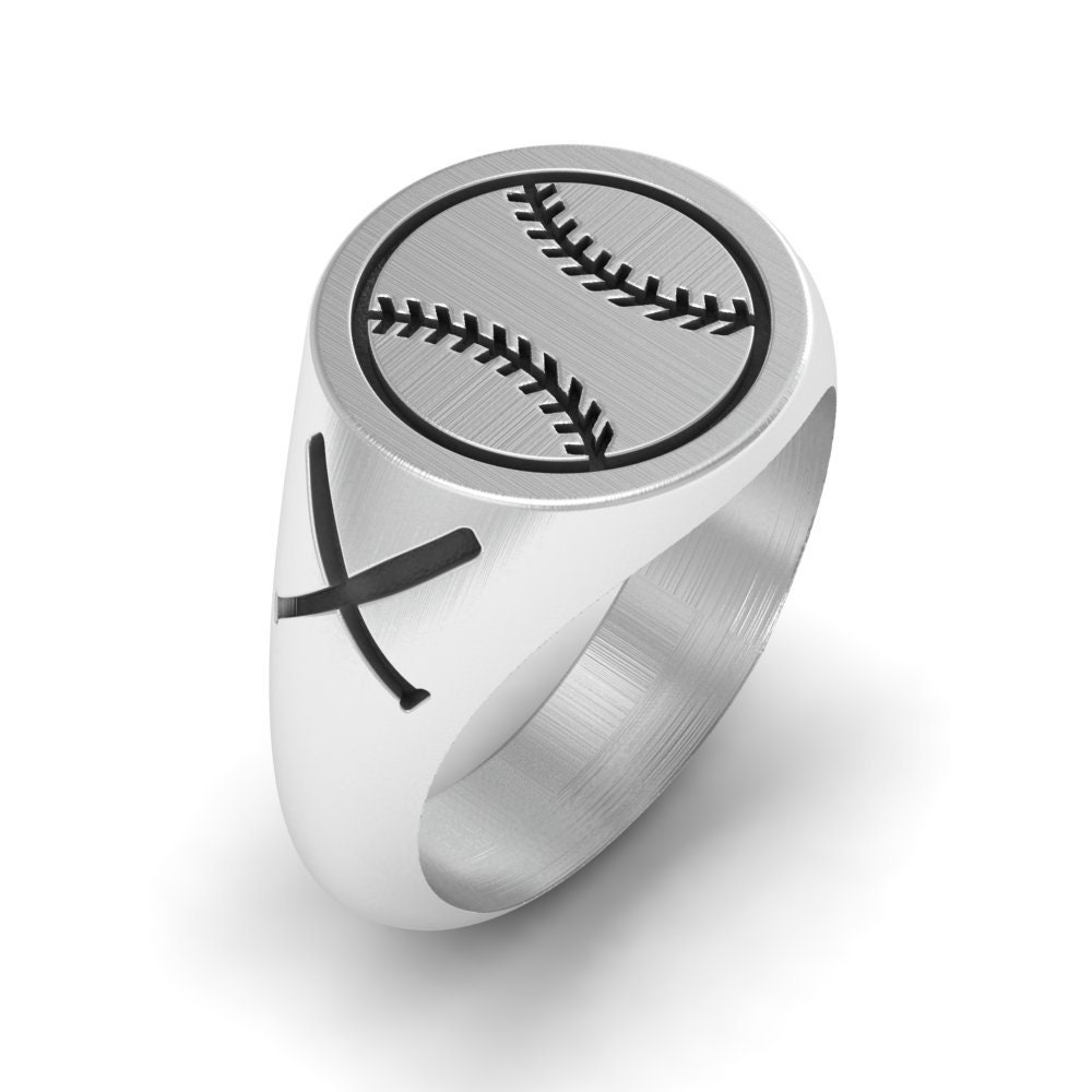 Baseball Ring in Sterling Silver Metal Baseball Ring Etsy