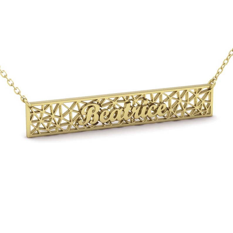 Personalized Gold Bar Name Necklace Custom Bar Name Necklace Etsy