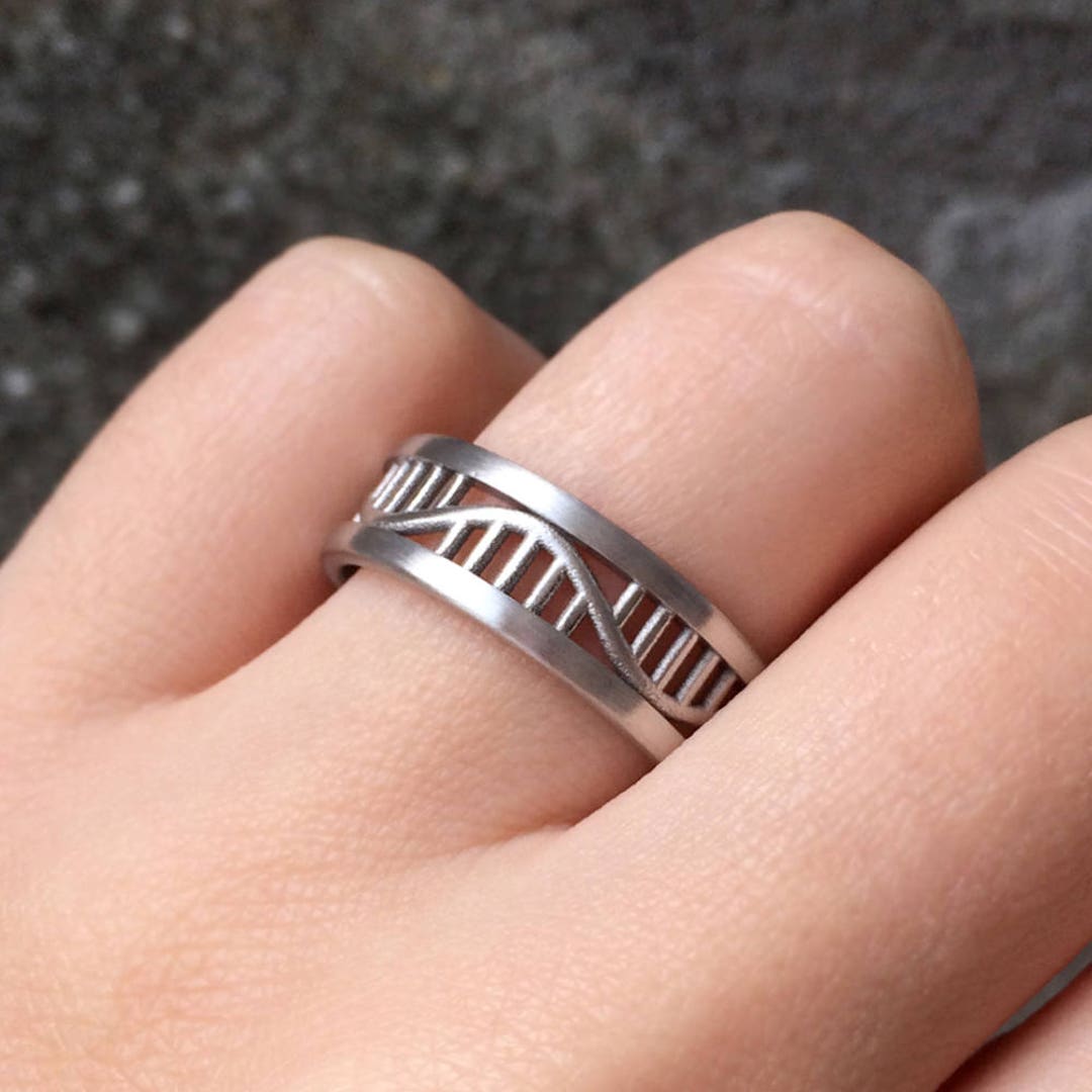 Rna Ring in Sterling Silver Metal Rna Wedding Ring Science Etsy