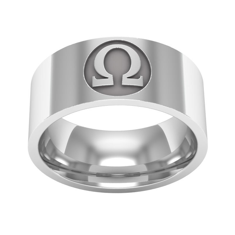 Omega Symbol Band Ring Silver Omega Ring Omega Band Ring Omega