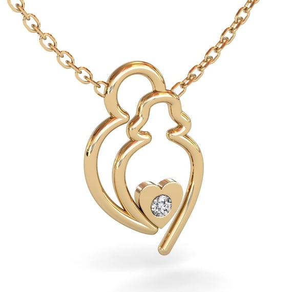 14K Solid Gold Pregnant Woman Necklace 
