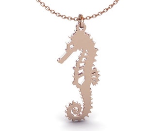 Seahorse Necklace in Sterling Silver Metal, Seahorse Pendant, Seahorse Jewelry, Animal Jewelry, Sea Jewelry, Sea Life, Christmas Gift