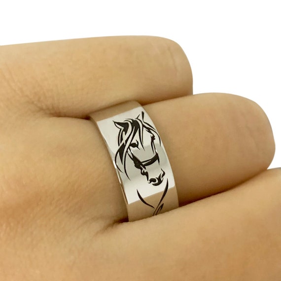 Sapphire Horse Ring, Sterling Silver Horse Ring, Horse Wedding Ring, Horse  Wedding Band, Horse Jewelry, Silver Celtic Horse Ring, 1681
