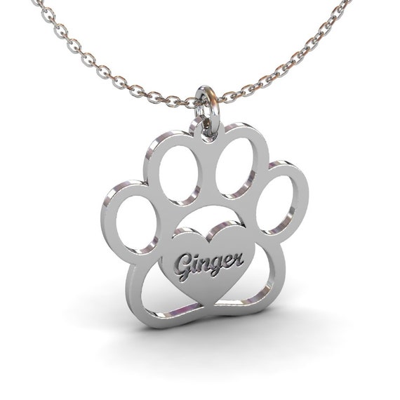 925 Sterling Silver Dog Paw Print Necklace Charm Pendant | United Kingdom
