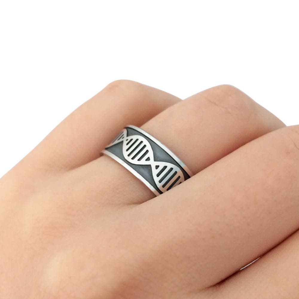 Buy DNA Ring, Double Helix Statement Ring, for Genetic Industry Gift,  Sterling Silver Handmade Science Genetics Jewelry Online in India - Etsy