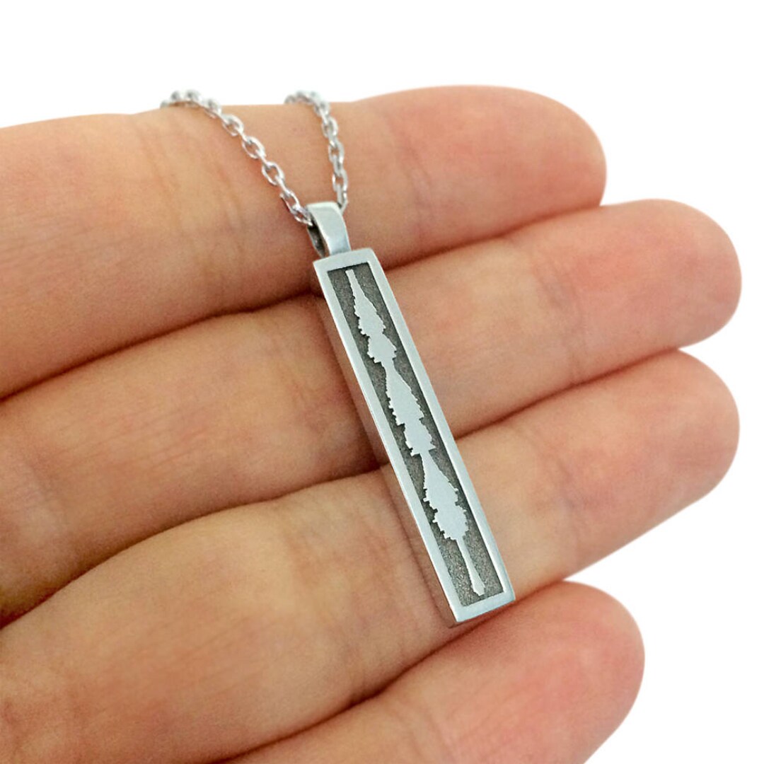 Custom Sound Wave Necklace Waveform Necklace Silver Sound Wave