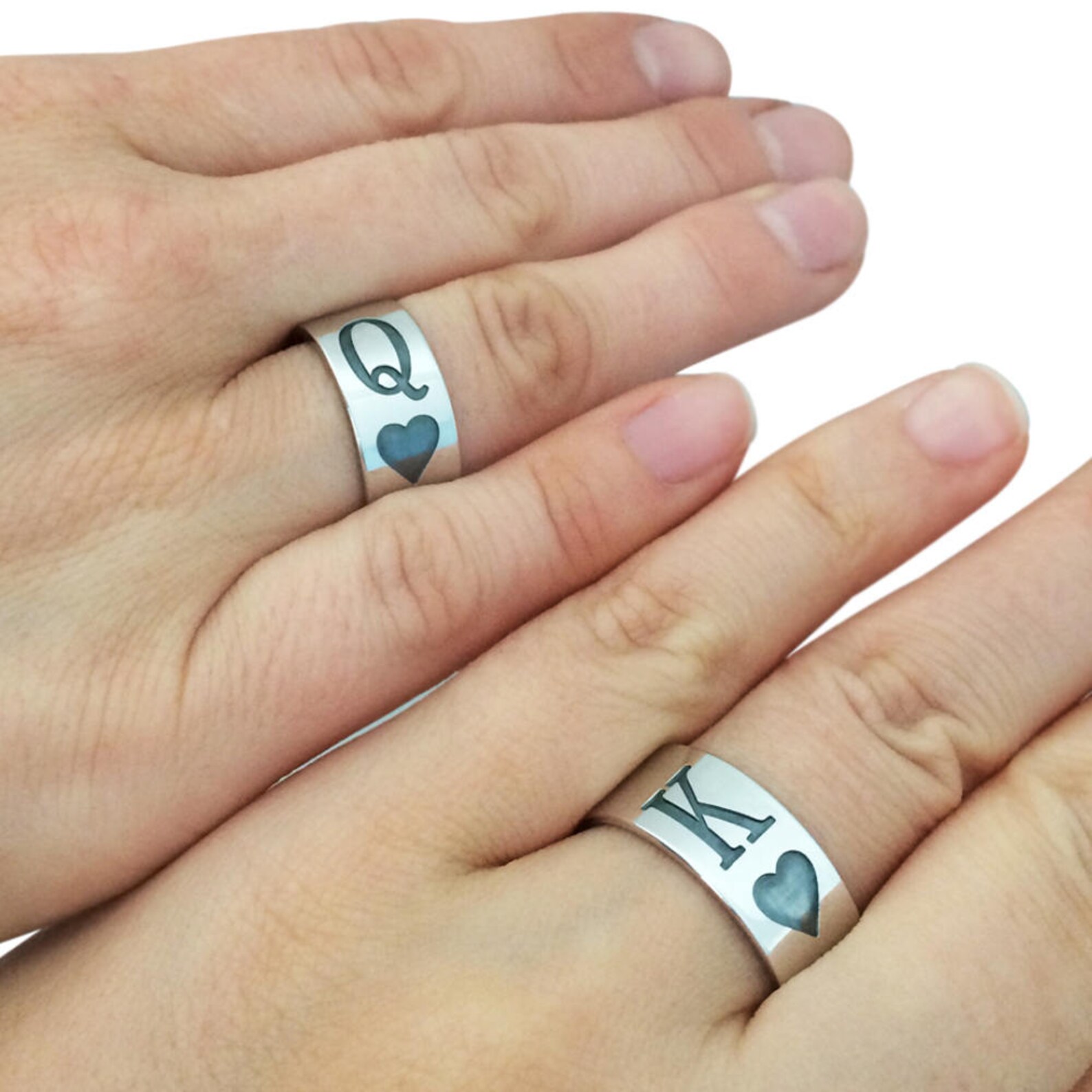 Sterling Silver Queen and King Couples Rings King Band Ring Etsy